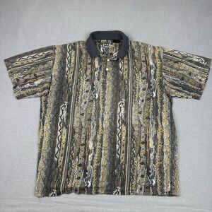 Tundra Polo Shirt Mens XL Multicolor Animal Stripe Pattern Vintage Style Canada